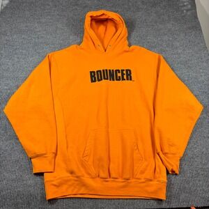 Steve and Barrys Bouncer Hoodie Mens XL Orange Heavyweight Pullover Sweatshirt